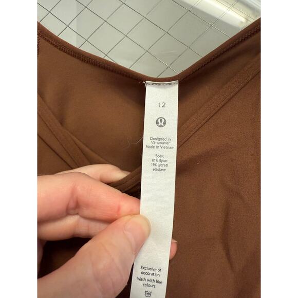 Lululemon Brown Align Long Sleeve Tee Sz 12 GS - Picture 3 of 5